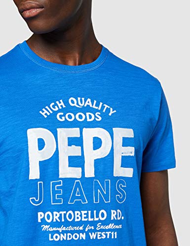 Pepe Jeans Mario Camiseta, Azul (Electric Blue 554), Small para Hombre