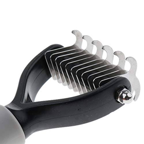 PETSOLA Pet Dog Cat Puppy Deshedding Rake Comb Peine Peluquería Animal Animal Brush - Amarillo - Rojo