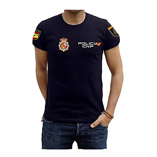 Piel Cabrera Camiseta Policía UPR Bronce (XL, Azul)