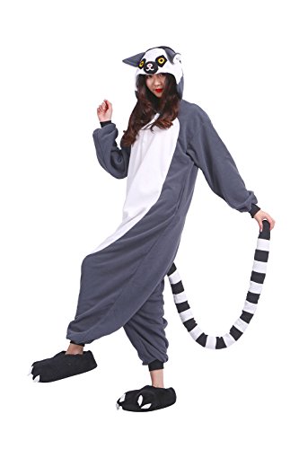 Pijamas Animal Disfraces Pijama Una Pieza Adulto Cosplay Anime Onesie Mujer Hombre Lémur