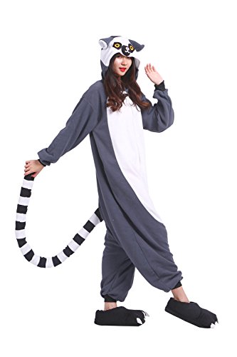 Pijamas Animal Disfraces Pijama Una Pieza Adulto Cosplay Anime Onesie Mujer Hombre Lémur