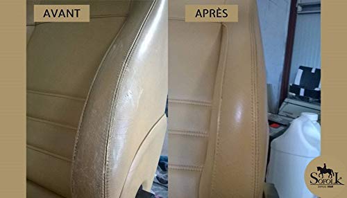 PINTURA piel/cuero/vinilo – 12 colores proposées – Entrevista para asiento y volante de coche, sofá, zapatos, chaqueta y otros ropa 125 ml NEGRO - Ral 9005