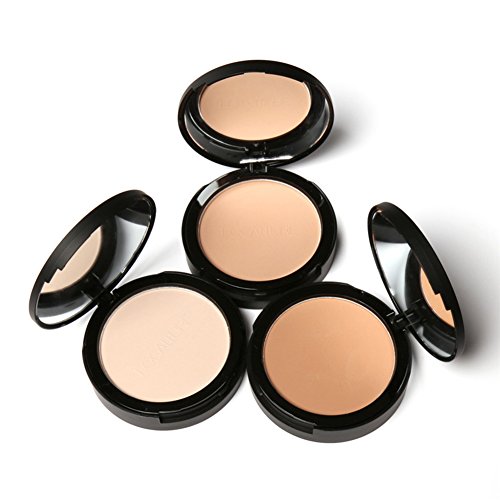 Polvo Compacto Fundación, polvo suelto de control de aceite, aspecto seco natural húmedo polvo presionado Base de blanqueamiento impermeable Bronceador de base(2#)