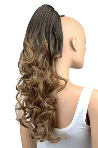 PRETTYSHOP 60cm postizo,Ombré Two-Tone, voluminosa, ondulado, pelo largo, fibra sintética resistente al calor H120