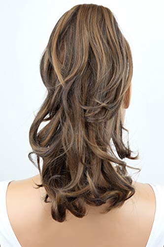 PRETTYSHOP Voluminosa corrugado peluca peluca trenza cola de caballo Cola de caballo fibra sintética 35 cm refractario mezcla de color marrón H90