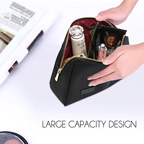 ProCase Estuches de Maquillaje Bolsa de Cosméticos, Bolsa de Maquillaje Viaje Bolsa de Almacenamiento para Mujeres Cuidado de la Piel Limpiador Facial y Artículos de Belleza -Grande, Negro