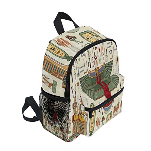 QMIN Mochila para niños con Estampado Antiguo de Egipto, pequeña Bolsa de Hombro para niños pequeños para Viaje, Escuela de jardín de Infantes, para niñas y niños