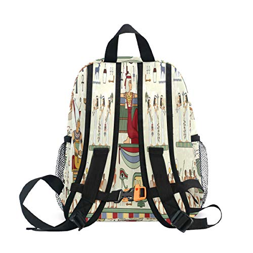 QMIN Mochila para niños con Estampado Antiguo de Egipto, pequeña Bolsa de Hombro para niños pequeños para Viaje, Escuela de jardín de Infantes, para niñas y niños