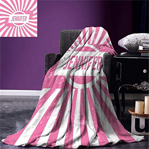 QNWLKJ Manta Jennifer Uno De Los Nombres Mospopulares para Las Niñas Americanas Nacidas En Manta Suave De Diseño Retro 70X100Cm