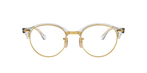 Ray-Ban Clubround, Monturas de Gafas Unisex adulto, Marrón (Transparente), 49