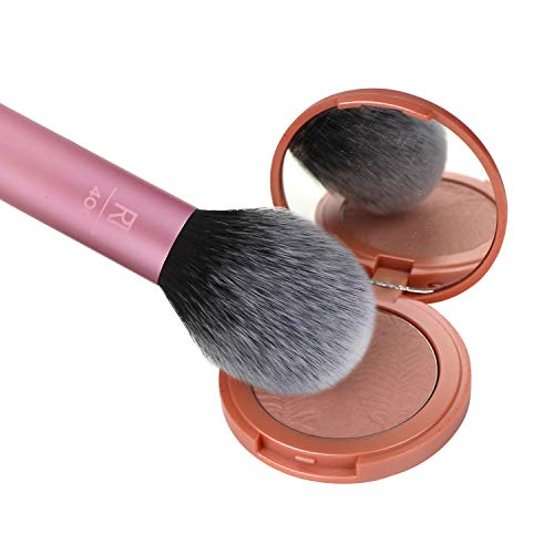 Real Techniques Blush Brush - Brochas de maquillaje faciales (Blush brush, Redondeado, Fino, Sintético, Negro, Rosa, 1 pieza, el embalaje o el manejar pueden variar