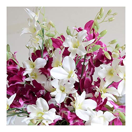 Realista 1PC artificial Flores de la orquídea Cattleya Branch seda mariposa de la flor de la orquídea for el hogar de bodas Mesa de comedor decoración falsificación flor natural ( Color : A14 5 )