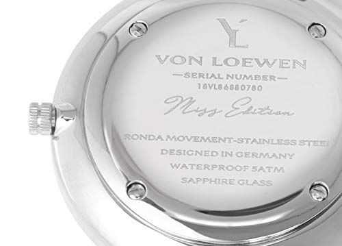 Reloj de Pulsera de Acero Inoxidable Miss HAWILA (Mujer) de la Marca Loewen – Pulsera de Acero Inoxidable en Plata