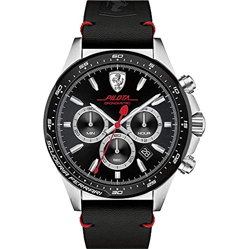 Reloj Scuderia Ferrari para Hombre 0830389, Negro (Plateado/Negro)