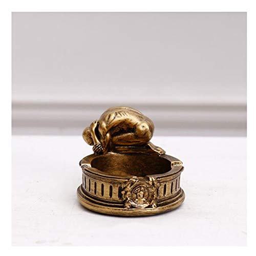 Resina Retro cenicero de decoración del hogar Accesorios café de la Barra del Restaurante de la Sala de Escritorio cenicero de Oro Redondo Holder (Size : C)