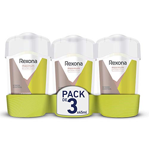Rexona Maximum Protection Crema Antitranspirante Stress Control 45ml - Pack de 3