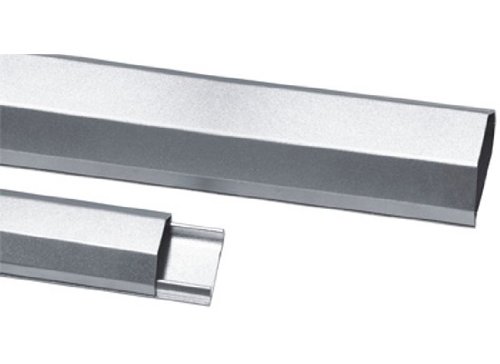 RICOO Z0100-S, Organizador de Cables, Canal de Cable, Canaleta, Escritorio, Cubierta Cable, Accesorio Soporte TV, Aluminio, Color Plata, 110cm