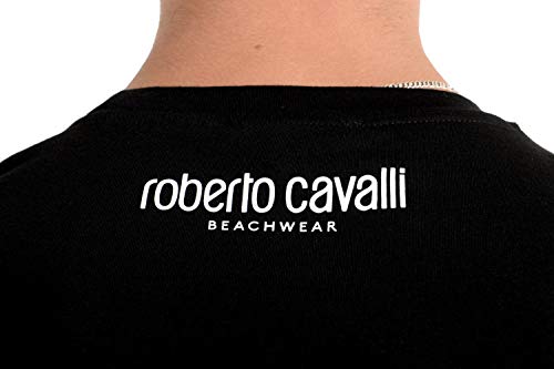 Roberto Cavalli HSH01T - Camiseta de manga corta para hombre, color negro, talla S