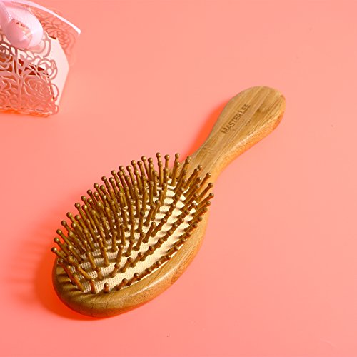 ROSENICE Cepillo de pelo natural de bambú peine cepillo de cuero cabelludo masaje para el cuidado del cabello