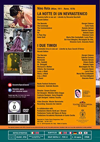Rota, N.: Notte di un nevrastenico (La) / I due timidi [Operas] (Reate Festival, 2017) (NTSC) [DVD]