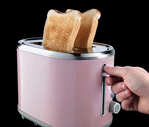 Russell Hobbs Bubble - Tostadora (2 Ranuras Anchas, para 2 Rebanadas, Acero Inoxidable, Rosa Pastel) - ref. 25081-56