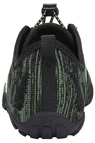 SAGUARO Hombre Mujer Barefoot Zapatillas de Trail Running Minimalistas Zapatillas de Deporte Fitness Gimnasio Caminar Zapatos Descalzos para Correr en Montaña Asfalto Escarpines de Agua, Verde, 39 EU
