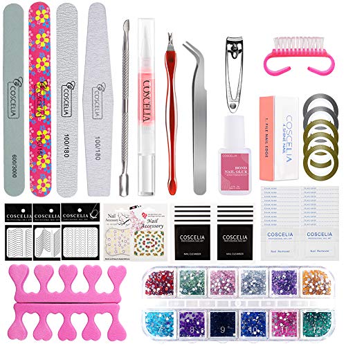 Saint-Acior 36W Secador de Uñas Lámpara LED/UV Profesional Maquillaje Uñas con Temporizador 12PCS Esmalte Semipermanente Soak off 8ml Top Coat Base Coat Kit de Manicura