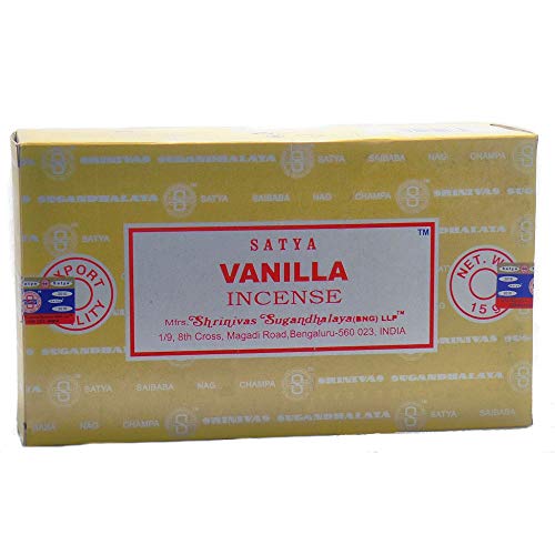 SATYA INCIENSO VAINILLA 15 GR. X 12 CAJAS = 180 GR.