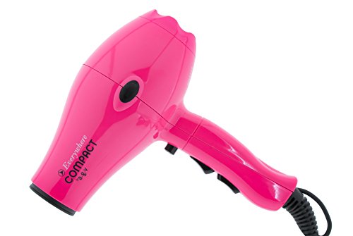 Secador de Pelo de Viaje Profesional con Difusor Compacto Ligero Potente Rosa (Pink) 2100W Everywhere By AGV