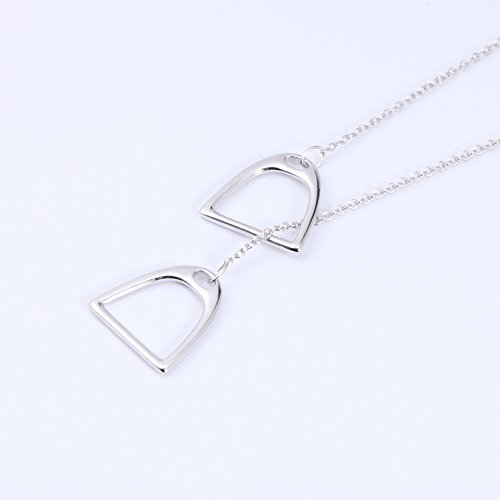 Silver Mountain 925 plata de ley Caballo Estribo Colgante Collar, 45cm