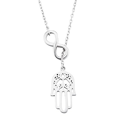 Silver Mountain Mujer collar infinito Buena suerte Fatima Mano plata 925