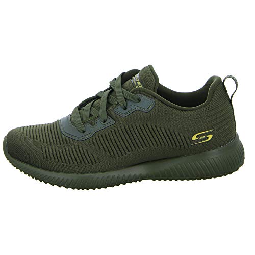 Skechers Women's BOBS SQUAD - TOUGH TALK Sneakers, Green (Olive Engineered Knit Old), 5 UK 38 EU