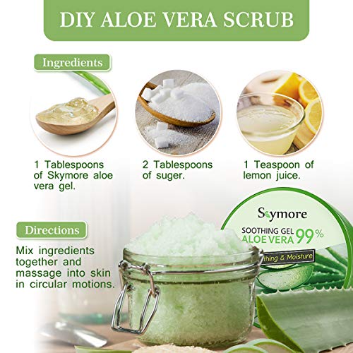 Skymore Aloe Vera Gel, Gel Hidratante, Natural Hidratante Gel de Aceite para el Control del Acné, Productos para el Cuidado de la Piel, Máscara de Aloe Vera, Cuidado Natural de la Piel