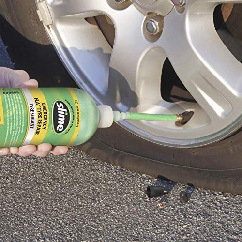 Slime SDS-500/06-IN Sellante de Reparación de Pinchazos, Reparación de Emergencia, Apto para Coches, Scooters y Otros Vehículos de Carretera, No tóxico, Ecológico, Botella de 473 ml