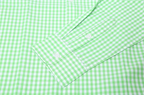 SOOPO Camisa de Manga Larga para Hombres Camisa de algodón con Ajuste Regular para Negocios, Bodas, Verde, XXXL