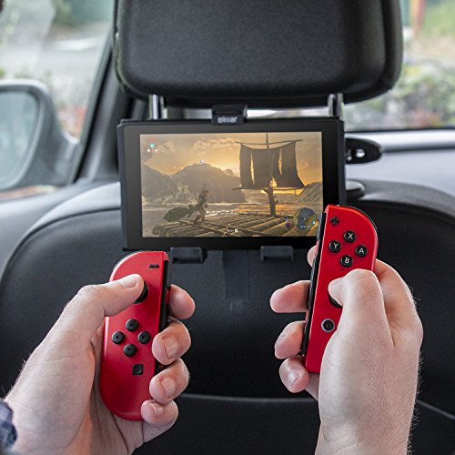 Soporte de Coche para la Nintendo Switch marca Olixar - Instalación en el reposacabezas - Color negro