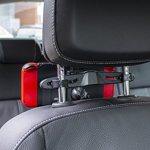 Soporte de Coche para la Nintendo Switch marca Olixar - Instalación en el reposacabezas - Color negro