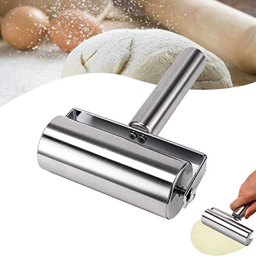SoundZero Rodillo de Acero Inoxidable, Utensilios de Cocina de Metal Rodillo de Acero Inoxidable, cpara Hornear Pizza de Pizza Herramienta de Cocina Pastelería Fondant Bakers Roller
