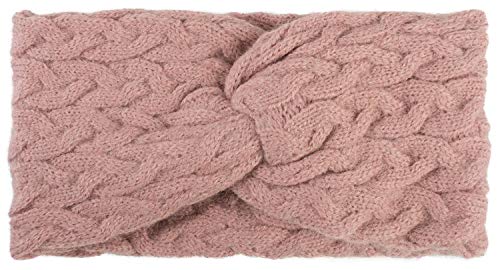 styleBREAKER Cinta para la Frente de Punto de Mujer con Motivo de Punto de espigas y Nudo retorcido, Motivo de espigas, Cinta para el Pelo, Head Band 04026044, Color:Rosa Palo