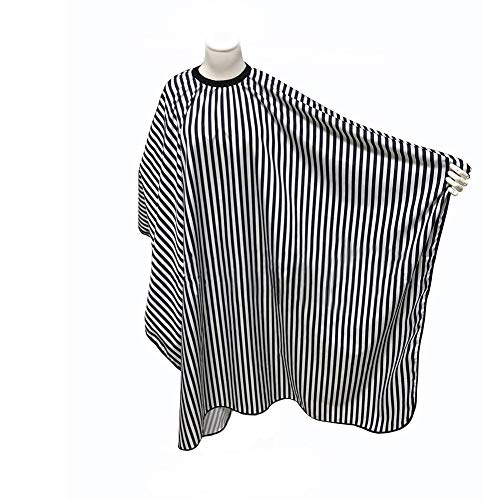 SUNTATOP Capa del Pelo, Pelo del Salón que Corta el Peluquero CAPES del Vestido de la Tela (Lineas blancas y negras)