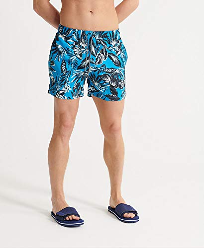 Superdry Swim Short Pantalones Cortos, Azul (Edit Palm Hawaii Blue T5d), L para Hombre