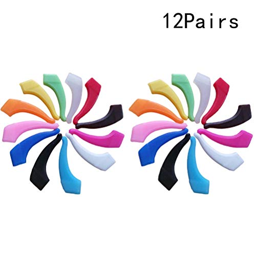 SUPVOX Gafas de silicona Ganchos para la oreja Gafas de seguridad antideslizantes Agarre el sujetador para niños adultos Deportes 12 pares (color aleatorio)