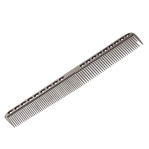 SUPVOX Peine de Acero Inoxidable Peine de Cabello Peluquería Peine de Acero Corte de Cabello Peine metálico con Bolsa de Almacenamiento de Cuero (Negro, Tamaño L)