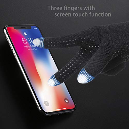 TAGVO Gorro Bluetooth V5.0 con Conjunto de Guantes con Pantalla táctil, Gorro de música inalámbrico de Punto cálido de Invierno con micrófono inalámbrico para Correr esquí Senderismo,Regalo Navidad