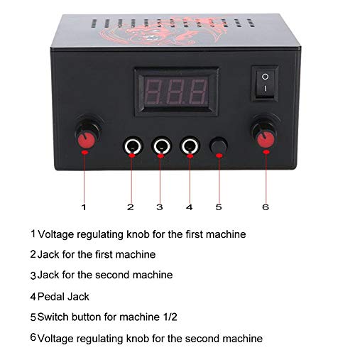 Tattoo Power, Mini Fuente de Alimentación del Tatuaje, Dual Digital con Pantalla LCD Fuente de Alimentación Magnética, Tatuaje de la Máquina de la Bobina Rotatoria (EU)