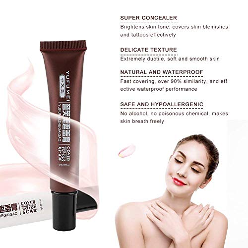 Tatuaje Corrector, Profesional Impermeable, Cicatriz, Corrector, Escondite, Marcas de nacimiento, Maquillaje, Cubrir, Piel, Camuflaje, Crema, Crema