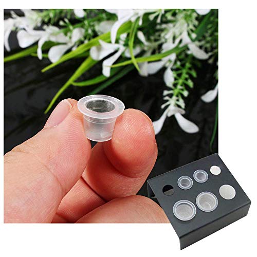 Tazas de tinta para tatuajes Tazas - Unihubys 300 piezas Tazas de tinta mixtas para tatuaje Tapas # 9 Pequeño # 13 Mediano # 16 Tapas de pigmento grandes Tazas de tinta microblading (Mixed-300pcs-1)