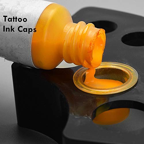 Tazas de tinta para tatuajes Tazas - Unihubys 300 piezas Tazas de tinta mixtas para tatuaje Tapas # 9 Pequeño # 13 Mediano # 16 Tapas de pigmento grandes Tazas de tinta microblading (Mixed-300pcs-1)