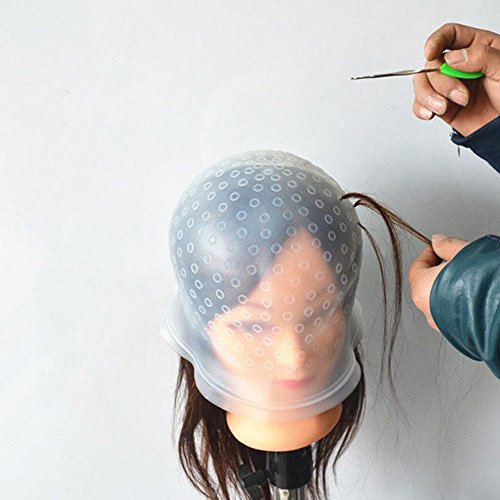 TININNA Peluquería Productos Profesionales,Kit de Long Hair Salon Diversos Colores Aplicaciones y Herramientas de Silicona Plástico Blando para Estilistas, Sombrero para Teñido de Cabello(con Croché)