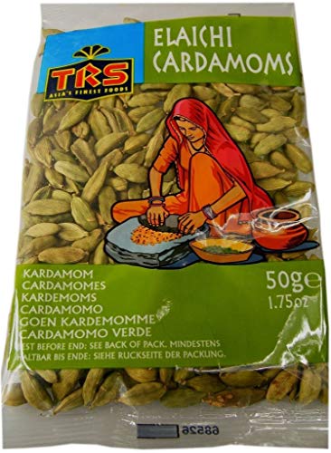 TRS Green Cardamom Elaichi 50 Gramos Cardamomo Verde Especia India